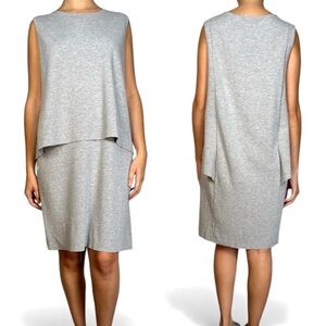 COS Layered Sleeveless Shift Dress Gray Heather Jersey Knit size Medium